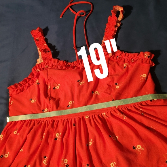 Lily White Red Floral Print Smock Top - Picture 9 of 11